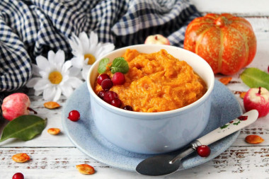 Pumpkin porridge with milk in a slow cooker without cereals