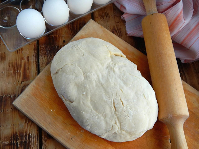 Dough for pies and tortillas in a dry pan