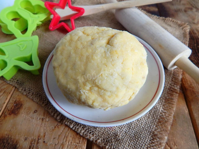 Shortbread pastry dough on margarine