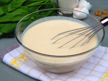 Filling dough for pie and pizza on kefir without yeast