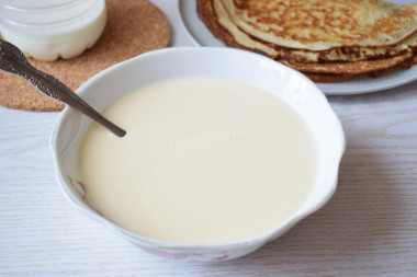 Custard dough for pancakes with milk