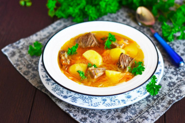 Cabbage soup with sauerkraut classic