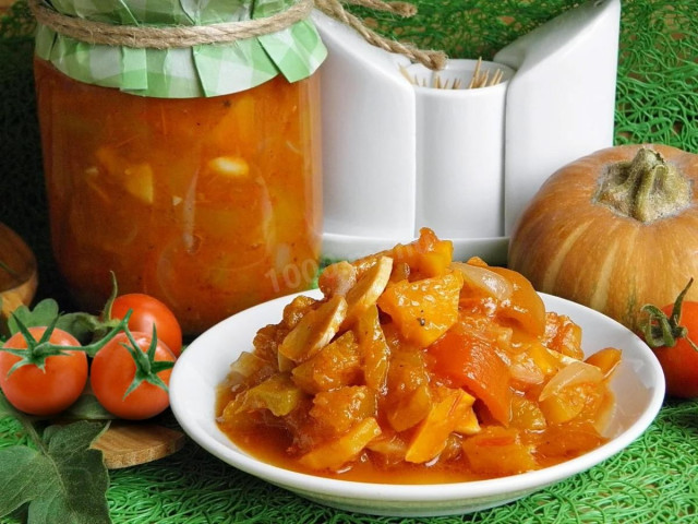 Pumpkin salad for winter will lick your fingers
