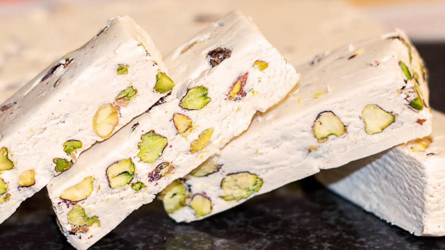 Oriental sweets nougat with nuts