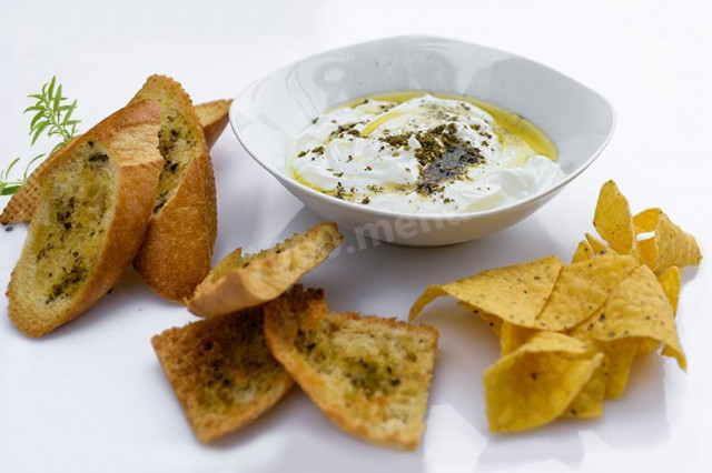 Cream cheese sauce with hyssop