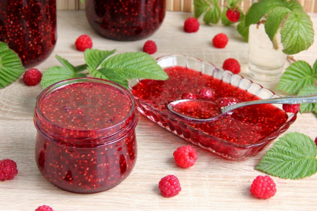 Raspberry jam five minutes of raspberries for winter