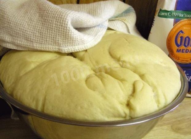 Dough for pies with dry yeast in milk and kefir