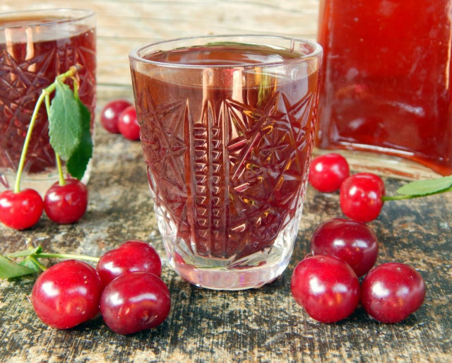 Cherry liqueur on alcohol