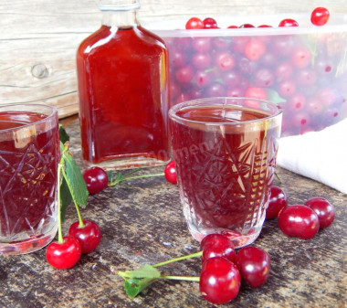 Cherry liqueur on alcohol