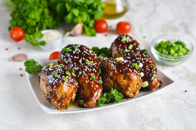 Chicken breasts in soy sauce in the oven
