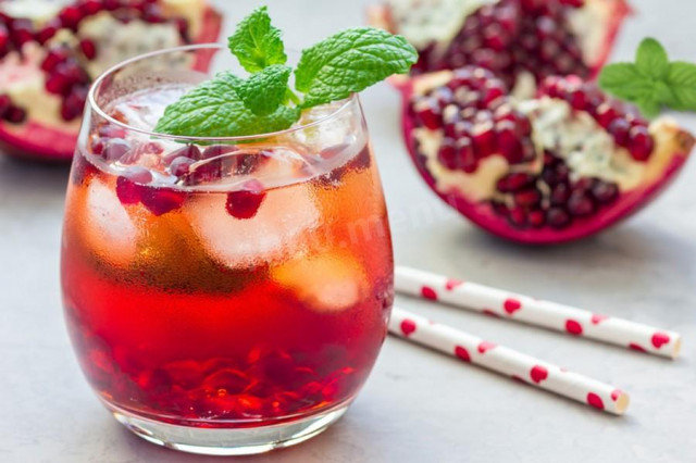 Cocktail with pomegranate syrup