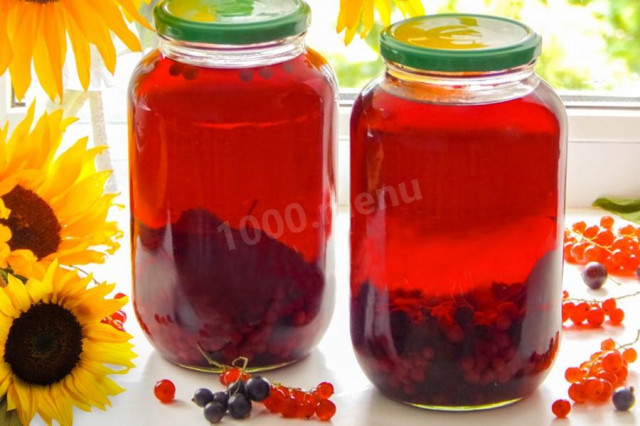 Compote of red and black currants