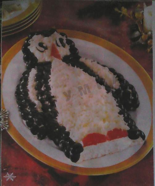 Penguin salad with fish