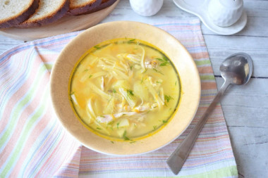 Soup with chicken and pasta