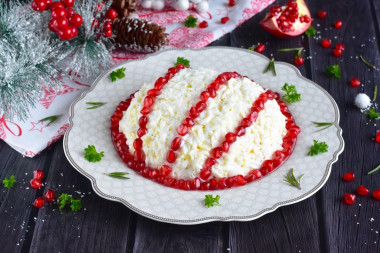 Salad Beads in the snow with chicken