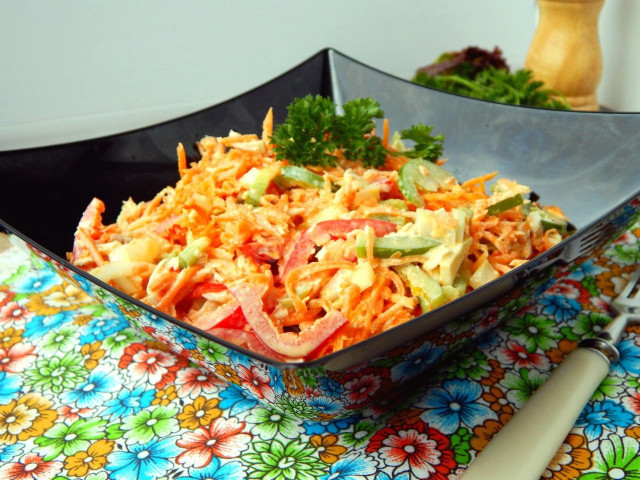 Salad chicken Korean carrot pepper