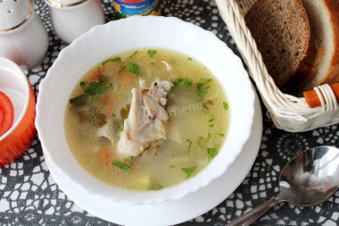 Chicken soup with oatmeal