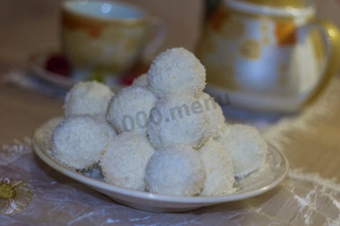 Coconut balls with cottage cheese