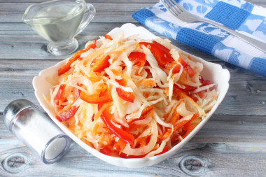 Cabbage salad with bell pepper, carrots and vinegar PP