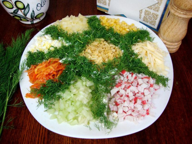Semitsvetik Flower salad with Korean carrots