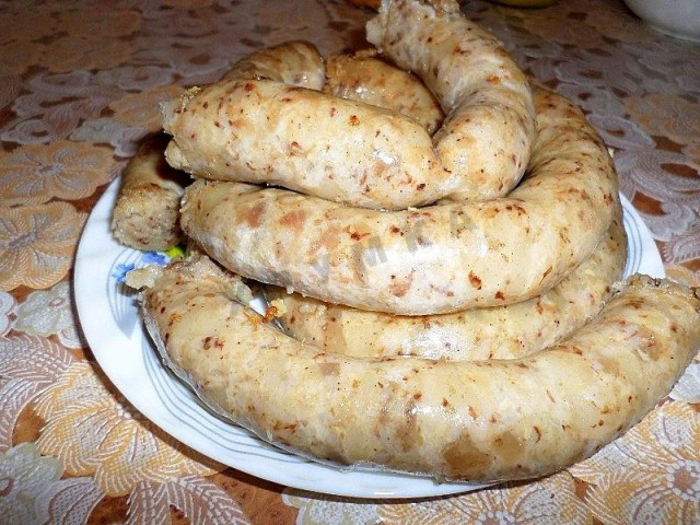 Homemade sausage with buckwheat