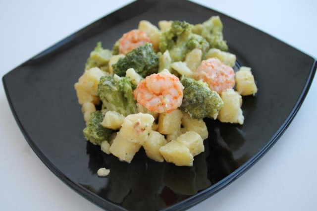 Broccoli with shrimp