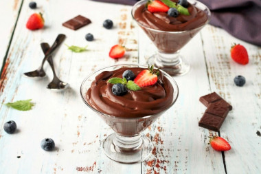 Chocolate dessert pudding without baking