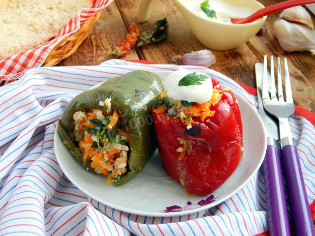 Stuffed peppers in the microwave