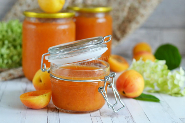 Apricot jam with agar agar on winter