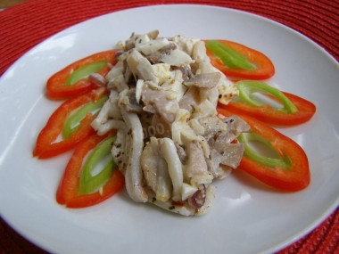 Salad with squid and mushrooms