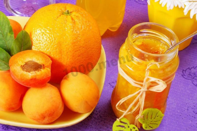 Seedless apricot jam with orange for winter