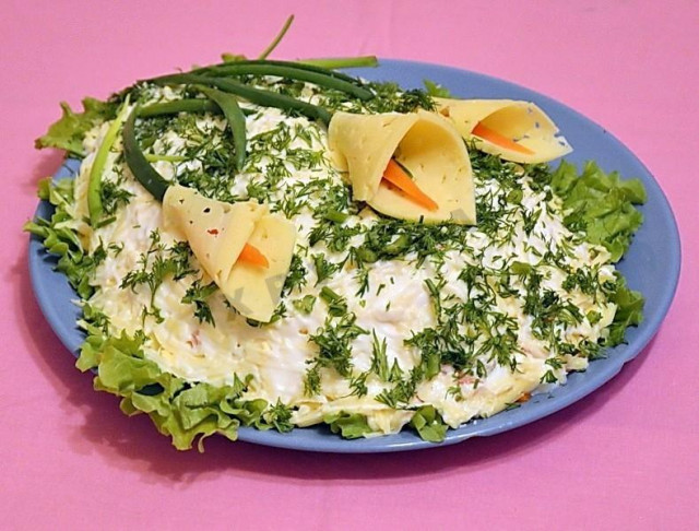 Calla salad with chicken and pineapples