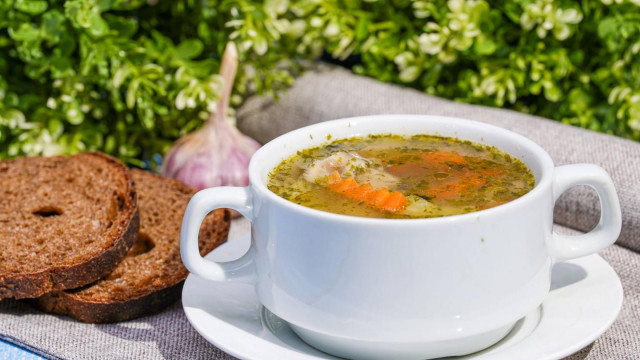 Mushroom soup with buckwheat and vegetables