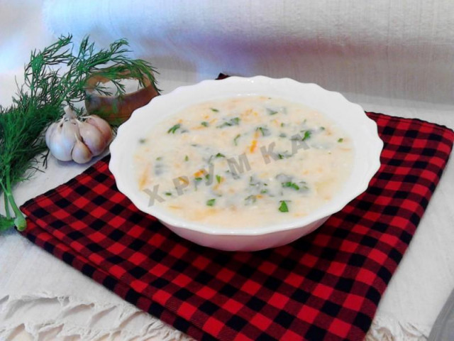 Protein soup chicken with melted cheese