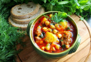 Chickpea and beef soup