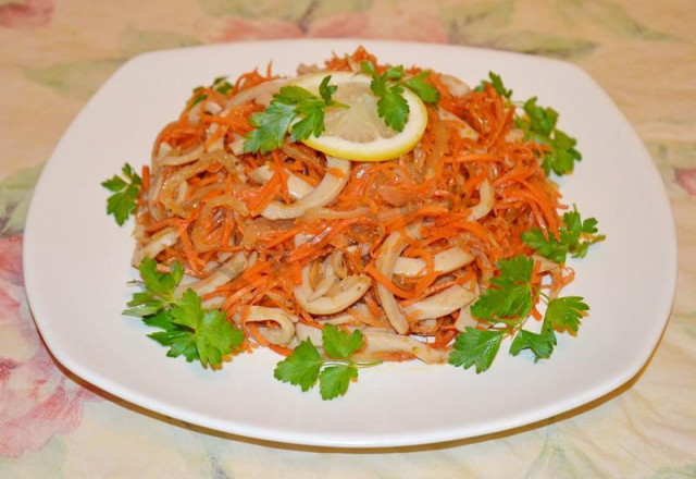 Squid salad with Korean carrots