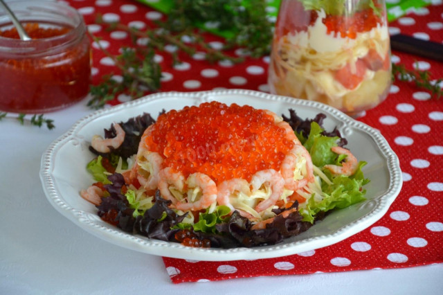Salad Tsarsky with salmon