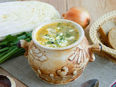 Cabbage soup with Peking cabbage