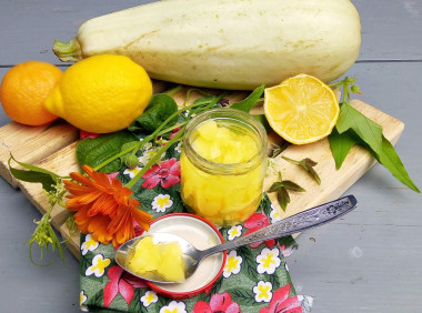 Zucchini jam with lemon and orange