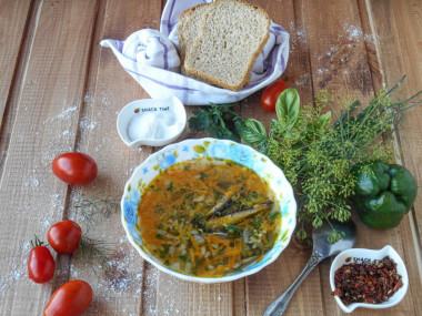 Soup with sprats