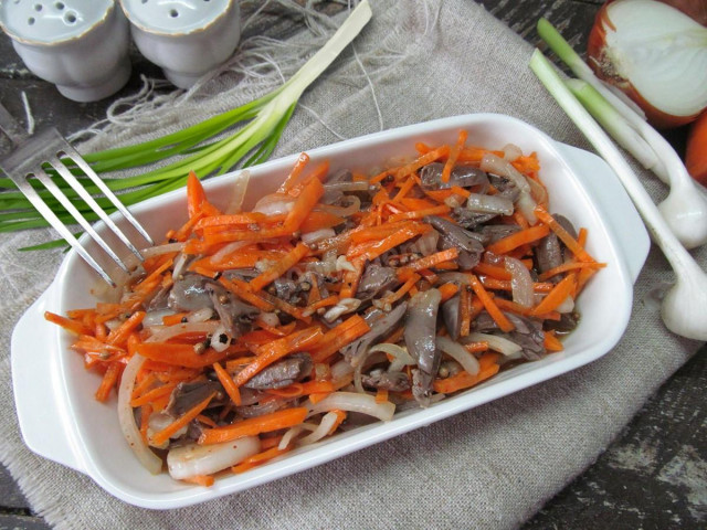 Salad with hearts and carrots
