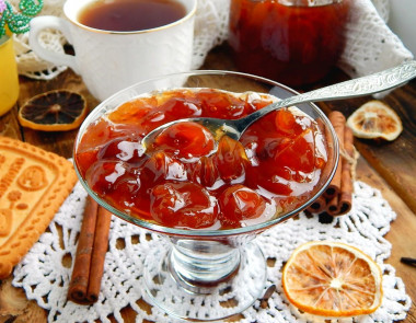 Cherry plum jam with seeds for winter