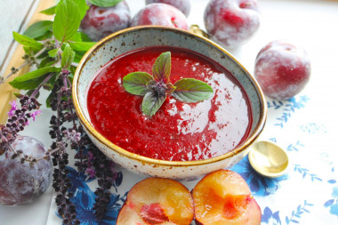 Plum sauce for meat for winter plum