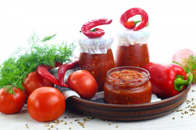 Georgian tomato satsebeli sauce on winter