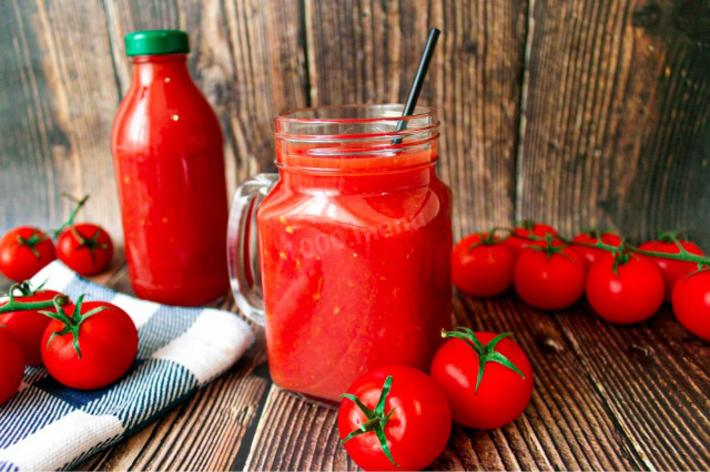 Tomato juice without sterilization for winter