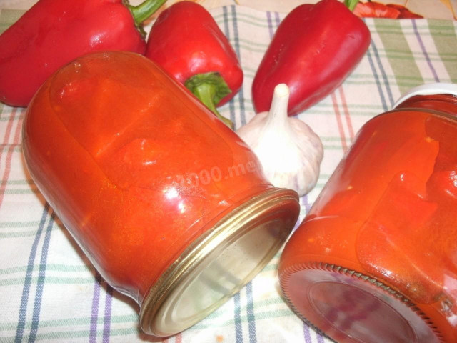 Pepper in tomato juice for winter