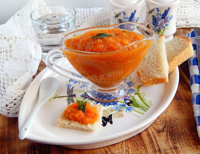 Carrot caviar with tomatoes for winter