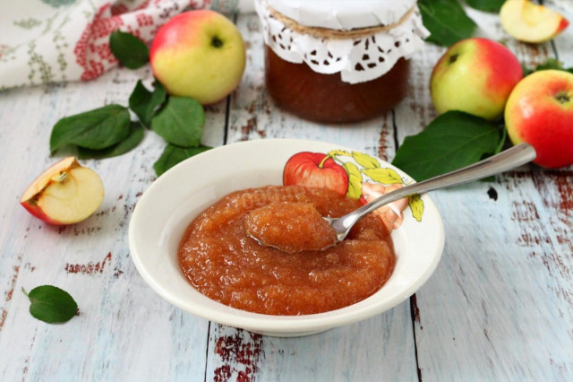 Apple jam for winter through a meat grinder