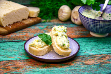 Homemade garlic butter with garlic