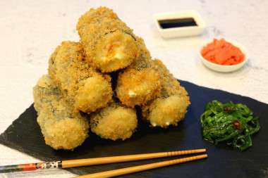 Tempura rolls - mayonnaise crab sticks cream cheese